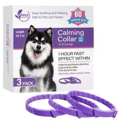 Coleira de feromona calmante natural para cães e gatos, estresse e alívio da ansiedade, coleiras calmantes relaxantes, relaxamento, 3 pacotes, 4 pacotes - Image 1