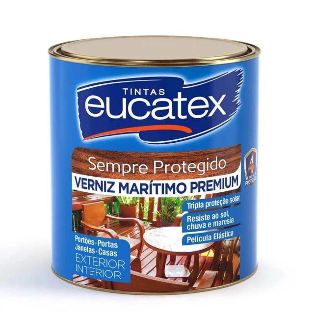 Verniz Marítimo Brilhante Premium Eucatex 900ml para Acabamento Durável e Elegante