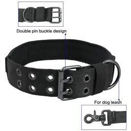 Durável cães táticos coleira coleira conjunto ajustável militar animais de estimação colares k9 treinamento de pastor alemão médio grande acessórios do cão - Image 2