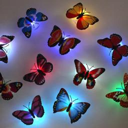 3D Pasteable Butterfly Night Lights, Lâmpadas LED Adesivo de Parede, Criativo DIY, Luz Decorativa, Decoração de Casa, 1-4 Pcs - Image 1