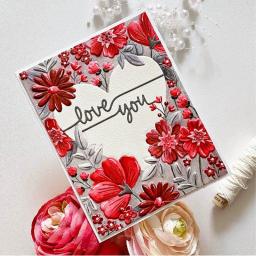 Pasta em relevo para artesanato DIY suprimentos, amor, flores, ferramentas Scrapbooking, morre materiais, álbum de fotos, cartão, fundo, 3D, novo, 2024 - Image 6