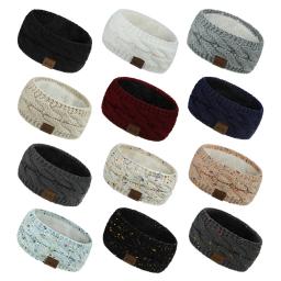 Mok novos acessórios para o cabelo de lã de pelúcia tricô faixa de cabelo no outono e inverno esportes bandana earmuffs europa 12 cores - Image 4