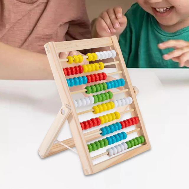 Ábaco de Madeira Educacional 100 Contas Coloridas para Pré-Escola