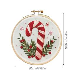 Kit artesanal de bordado de Natal, cana doce, artesanato para iniciantes e adultos, bordados à mão - Image 6