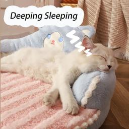 Almofada para animais de estimação com travesseiro, aconchegante ninho de gato, canil, cama lavável, produtos para cães e gatos pequenos, inverno - Image 3
