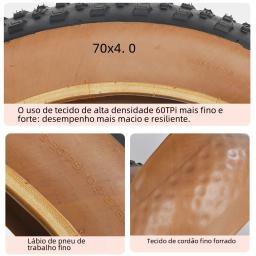Tanke anti punctura neve praia bicicleta pneu ao ar livre ciclismo mtb bicicleta anti-deslizamento pneu gordo 20x4.0 26x4.0 pneu resistente a punctura - Image 5