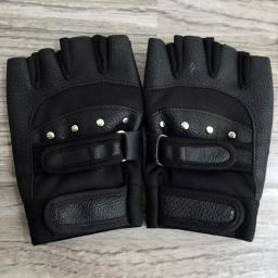 Protetor de Pulso Esportes Haltere de Fitness Meia Luvas de Dedo Homens Luvas De Couro de Equitação Esporte Ao Ar Livre перчатки перчатки без пальцев - Image 1