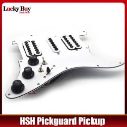 Hsh captador de pickguard de guitarra elétrica, guarda-chuva grande, parafuso de ajuste, conjunto de placa de arranhões pré-carregado, captador de guitarra branca - Image 1