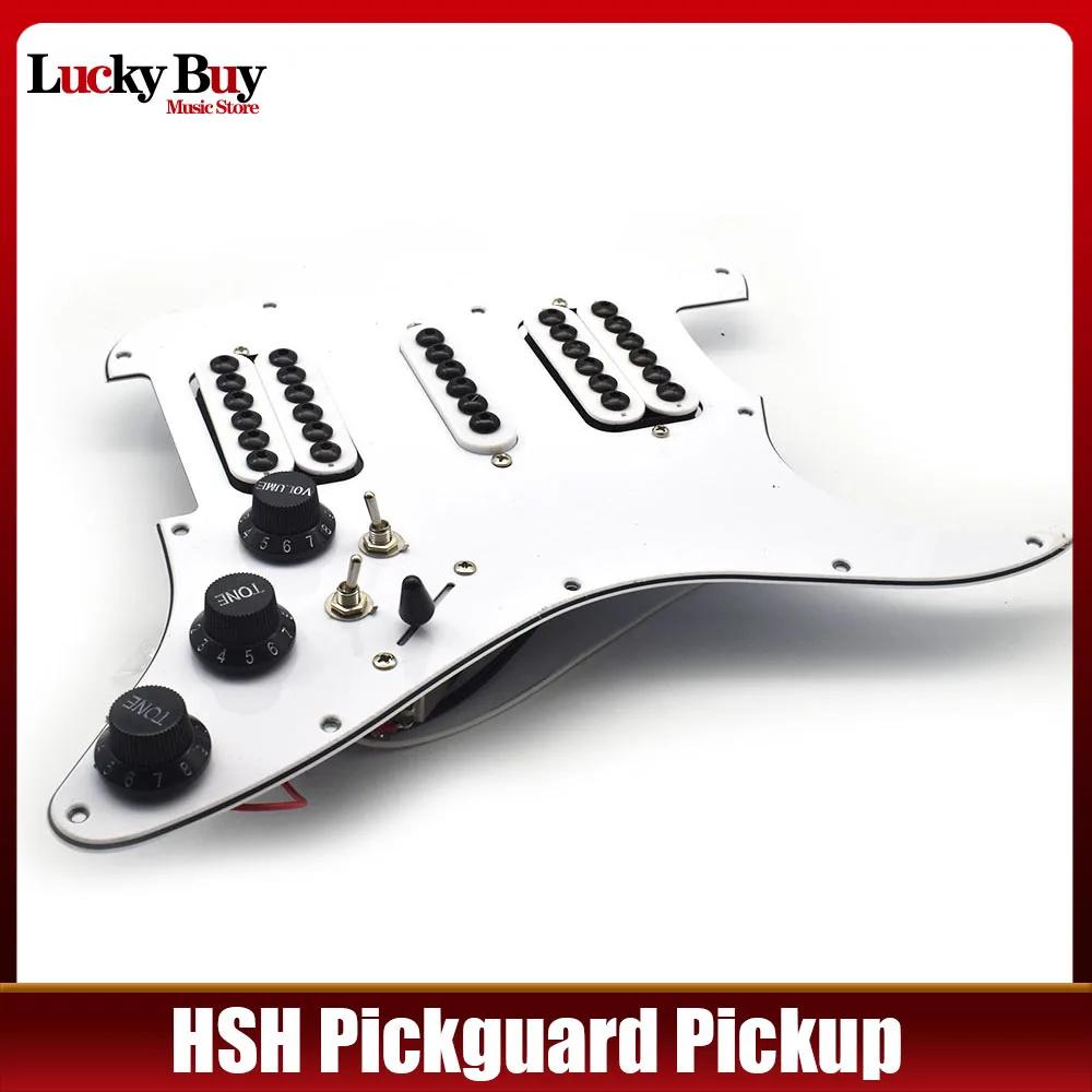 Hsh captador de pickguard de guitarra elétrica, guarda-chuva grande, parafuso de ajuste, conjunto de placa de arranhões pré-carregado, captador de guitarra branca - Image 1