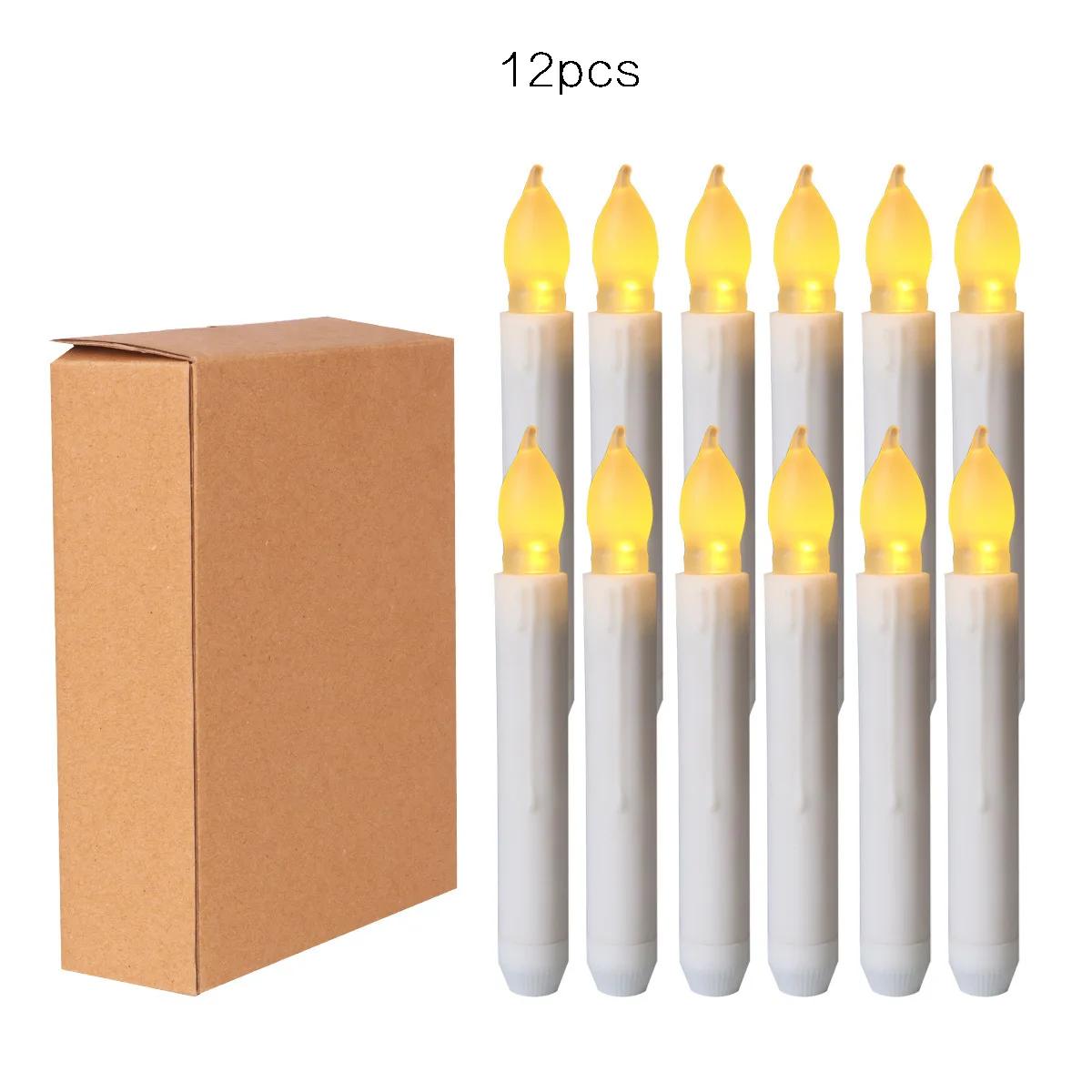 Velas LED sem chama para festa, decoração de aniversário, velas cônica para sala de aula, igreja, velas operadas por bateria, 6,9 in, 12 PCs - Image 1