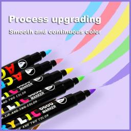36/60/168 cores marcador de tinta acrílica dupla escova canetas marcadoras para caligrafia letras graffiti mangá desenho artigos de papelaria suprimentos - Image 2