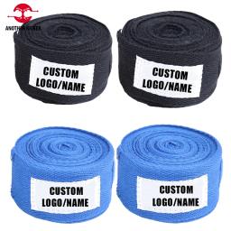 Bandagem de treinamento de muay thai de algodão bandagem de boxe bandagens de boxe luvas de mão de mma de boxe envoltórios de mão personalizado logotipo sanda kickboxing - Image 1