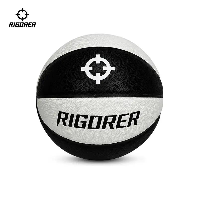 RIGOER-Basquete de couro antiderrapante PU para interior e exterior, bola tamanho padrão 7, resistente ao desgaste, treinamento oficial de competição - Image 1