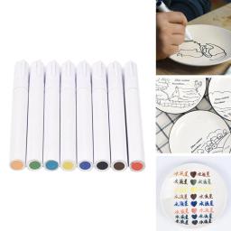 Cerâmica Arte Underglaze Marker, Pintura Permanente de Porcelana, Caneta Colorida, Escrita Cerâmica Vidrada, Canetas Pintura, 8x - Image 5