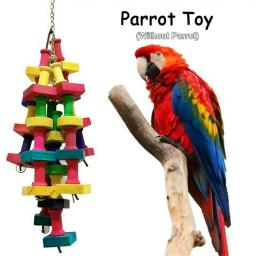Brinquedo De Mastigação para Papagaio, Blocos De Pássaro, Nós, Brinquedo Rasgando, Gaiola De Pássaro, Brinquedo Mordida, Cinza Africano, Araras, Cacatuas, 1Pc - Image 1