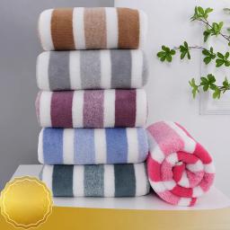 Listrado Padrão Toalha De Banho Set, Toalha De Mão Macia, Secagem Rápida, Toalhas Absorventes Para Banheiro - Image 1