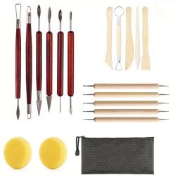 Ferramenta de argila para cerâmica e arte cerâmica, argila do polímero, argilas, esculpindo, esculpindo ferramentas artesanais para modelagem de pincéis, DIY, frio, 19 peças - Image 1
