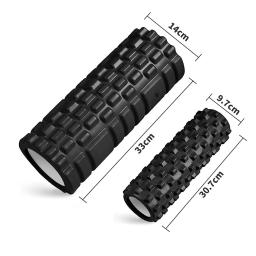 33cm coluna de yoga espuma eixo massagem rolo músculo volta massagem musculara grade volta treinamento conjunto transporte - Image 1