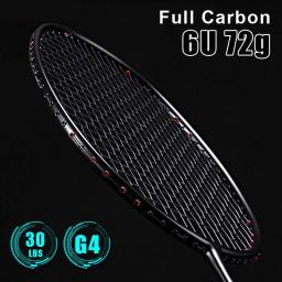 ALP XHP 2Pcs 100% Fibra De Carbono Elástica 6U 72g 30Lbs Amarrado Racquet Ofensiva E Defensiva Pro Raquete De Badminton Com Saco De Corda - Image 1