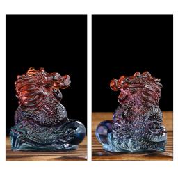 Estatuetas chinesas do dragão do zodíaco, Miniatura Crystal Glass Decoração Artesanato, Lucky Feng Shui Mythical Animal Paperweight, Decoração de casa - Image 6
