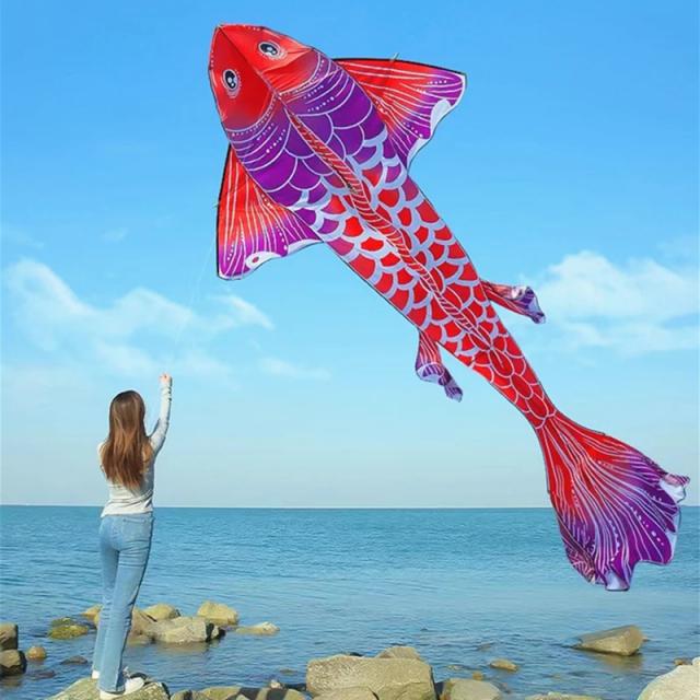 Pipas Gigantes Profissionais para Adultos: Brinquedos Voadores em Tecido com Design de Peixes Koi e Frete Grátis