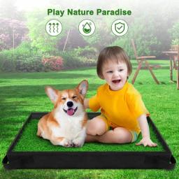 Tapete Potty Grass para Pet Training, Grama artificial para cães, Bandeja dobrável, Relva do banheiro, Cão pequeno, Treinamento de Xixi em casa - Image 3