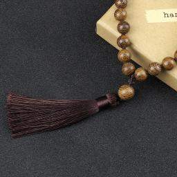 6 8 10mm vintage 108 mala contas colar original de madeira grânulo masculino borla yoga meditação colares feminino oração budista jóias - Image 4