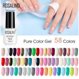 ROSALIND-Garrafa de vidro clássica para Nail Art Design, Pure Color Nail Gel, Primer Semi Permanente, Top Coat, LED brilhante e lâmpada UV - Image 1
