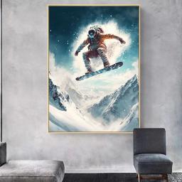 Pôster de snowboard, imagens de snowboard, esportes, impressão em tela, arte de parede, pintura, decoração de quarto de casa - Image 4