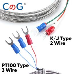 Cg 4mm * 30mm k j pt100 1m 2m 3m 5m 10m tipo sonda blindado fio trançado termopar sensor de temperatura para controlador de temperatura - Image 2
