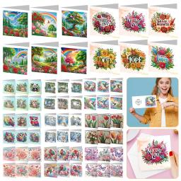 Cartões De Forma Especial, Novos Cartões De Natal, Pintura De Diamante Bordado, Conjunto De Mosaico De Diamante, DIY Cartão De Obrigado, 6Pcs - Image 1