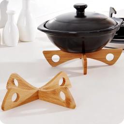 Suporte de bambu doméstico, Pot Base Stand, isolamento térmico, Bowl e Pan Mat, Drenar Bowl Stand - Image 3