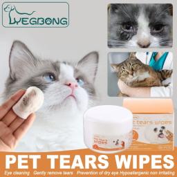 Lenços umedecidos para animais de estimação 60 unidades para limpeza de manchas em olhos de cachorros e gatos - Image 2