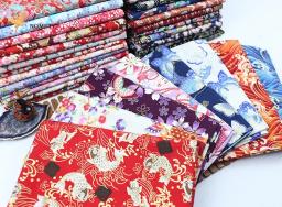 Tecido de algodão bronzeado impresso para DIY Patchwork, estilo japonês, padrão floral pano para costura, quimono vestido, sacos, feitos à mão, 145x50cm - Image 4