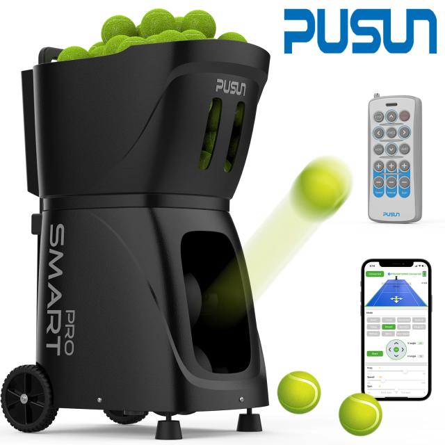Máquina de Bolas Smart Pro para Ténis - Portable, Controlada por App e Remoto, com 100 Bolas Plus