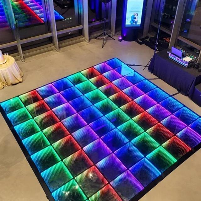 Piso Dançante Magnético sem Fio com Luz LED 3D Infinito - Ilumine Seu Casamento com Estilo Portátil e Atacado