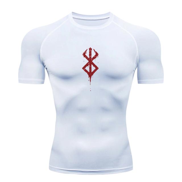 Camisa Masculina de Compressão Atlética Respirável com Secagem Rápida para Fitness Verão