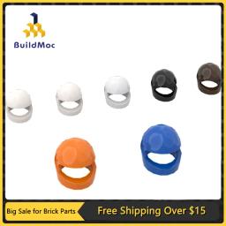 10 pçs peças moc 2446 30124 88415 capacete da motocicleta compatível tijolos diy blocos de construção partícula puzzle criança cérebro brinquedo - Image 1
