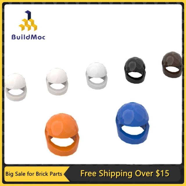 10 pçs peças moc 2446 30124 88415 capacete da motocicleta compatível tijolos diy blocos de construção partícula puzzle criança cérebro brinquedo