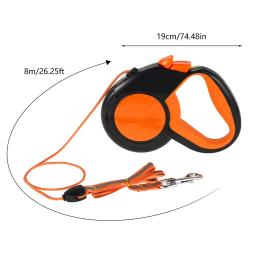 Chumbo de cão retrátil resistente, trela para animais de estimação com fita reflexiva forte, alça antiderrapante, cães pequenos médios e grandes, 8m - Image 4