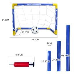 Mini Folding Soccer Goal Post Net Set e Bomba, Indoor e Outdoor, Home Game com Inflável Futebol Esporte Acessórios para Crianças - Image 2