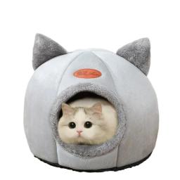 Cama confortável para animais de estimação, casinha de cachorro pequena, barraca para gatos, cesta de esteira, ninho aconchegante, tenda interna, ninho aconchegante, inverno - Image 1