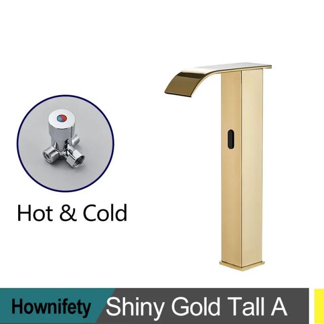 Torneira Inteligente Touchless Quente e Fria para Banheiro com Sensor Automático e Design de Cachoeira