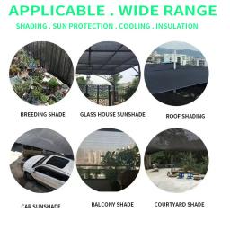 Black Sunshade Net, Planta Sombreamento, Cobertura de Estufa, Mesh Fence, Privacy Screen, Jardim Sun Shed, Exterior Anti-UV, 70 a 80%, 12PIN - Image 5