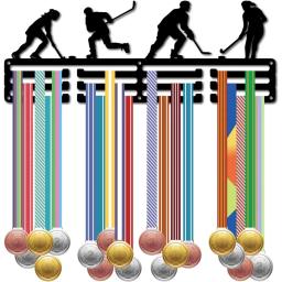 1 conjunto de cabide de medalha de hóquei, suporte de exibição, rack de ferro preto, montagem na parede, organizador, prateleira esportiva - Image 1