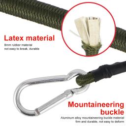 Cabo de bungee correias cordões mosquetão clipe amarração cinta elástica cinta de bagagem ao ar livre estiramento equipamentos de acampamento conjunto - Image 3