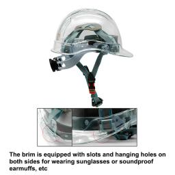Capacete de segurança transparente para construção Escalada Steeplejack, trabalhador protetor, chapéu duro, local de trabalho ao ar livre, proteção de cabeça - Image 5