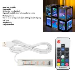 Lâmpada LED Tanque de Peixes com Controle Remoto, Plástico, Colorido, Brilho Ajustável, Luz de Aquário Pequeno, Plantas para Paisagem - Image 5