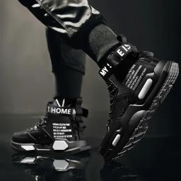 High Top Sneakers para homens, tênis, tendência de basquete, maré de elevação, tênis, frete grátis - Image 3
