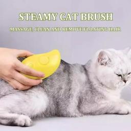 Escova Vaporante Elétrica para Cão e Gato, Pulverizador a Vapor, Massagem, Pet Grooming Tool, Derramamento, Sprays, Pentes, 3 em 1 - Image 3